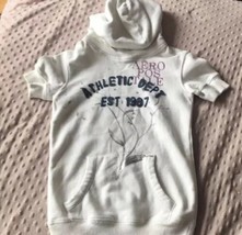 Aeropostale Girls Hoodie Sweatshirt Sz 5 Off White Pullover Shortsleeve  - £13.64 GBP