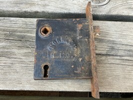 Antique Mortise Door Lock Plate no skeleton key Old Hardware Restoration... - $14.80