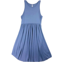 Womens Fit Flare Dress Longyuan Blue Stretch Scoop Neck Sleeveless Pocke... - $9.25