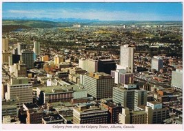Postcard Calgary Skyline From Atop Calgary Tower Alberta - £1.73 GBP