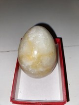 Vintage Natural Orange And White Quartz Egg Brazil Beautiful Polished Gem Stone - £16.22 GBP