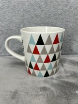 STARBUCKS Rare Modern Holiday Tree Triangle Pattern Coffee Cup Mug 16 oz - £10.71 GBP