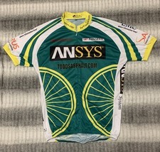Peak 1 Cycling Jersey Short Sleeve Full Zip Bike Biking Green White Size... - $14.84