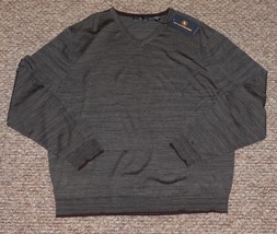 Hart Schaffner Marx Sz XXL Merino Wool Sweater Grey V-Neck Lightweight $150! NEW - £28.24 GBP