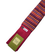 Vannucci Dress Socks Knee Mens Over the Calf Red Striped 10-13 Made In P... - $28.91