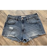 PacSun Shorts Womens 26 Blue Festival Cut-Off High Rise Ripped Medium Wa... - £8.26 GBP