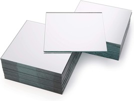 Suwimut 50 Pack Square Glass Mirror Tiles, 4 Inch Glass Mirror Panels For - £29.70 GBP