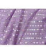 Lavender Mauve Georgette Foil Mirror Embroidery Fabric Wedding Dress Fab... - £11.39 GBP+