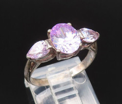 925 Sterling Silver - Vintage Dainty Purple Cubic Zirconia Ring Sz 6.5 - RG25633 - £27.02 GBP