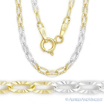 2.5mm Paper Clip Cable Link Chain Necklace in 14k WY Gold-Plated Sterling Silver - £21.52 GBP+