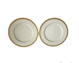 Vintage Lowell by Lenox p67 gold rim dinner plates USA made gold stamp l... - $59.39