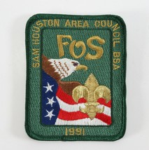 Vintage 1991 Sam Houston FOS Green Border Boy Scouts BSA Camp Patch - $11.69