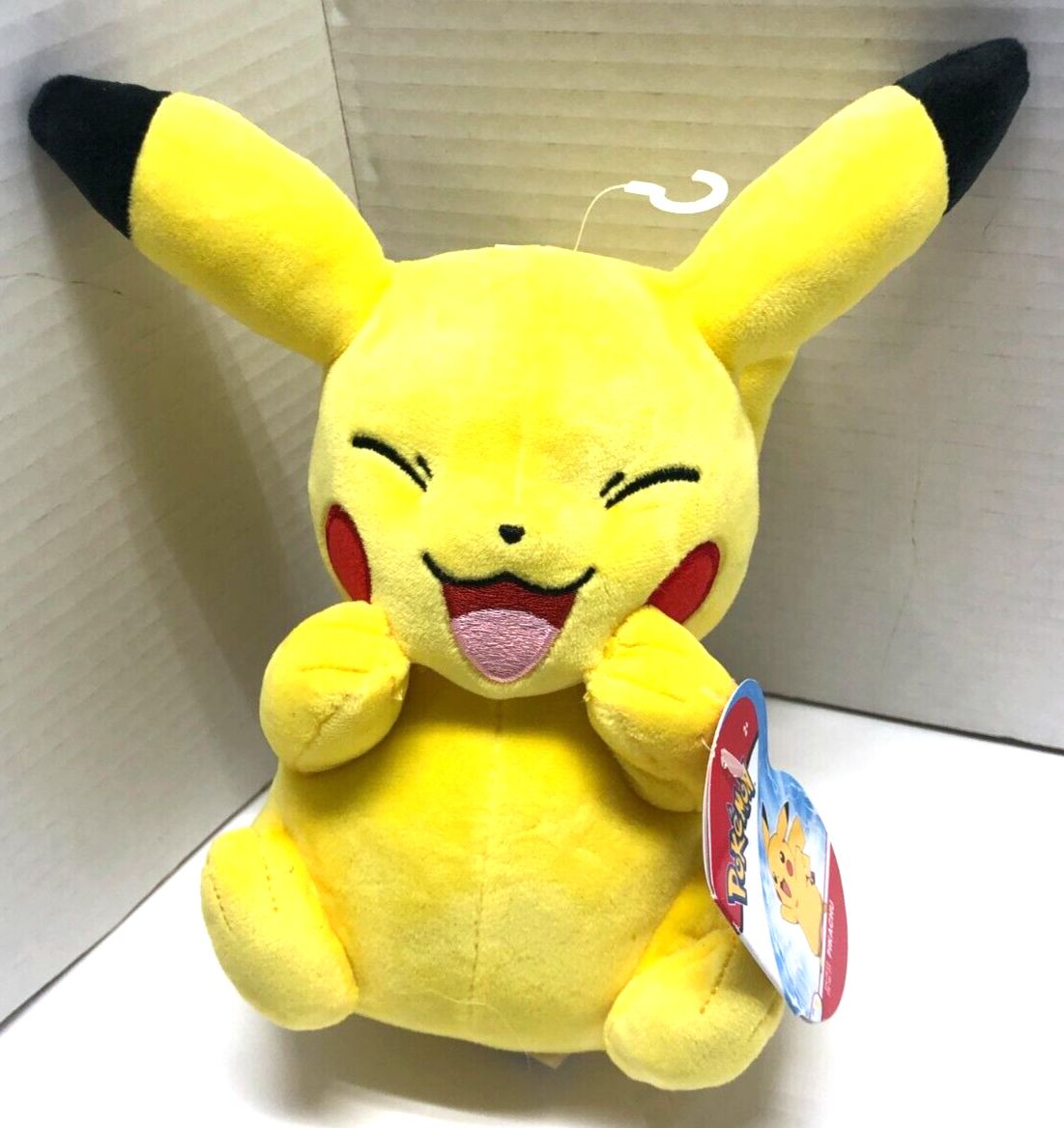 Pokemon Pikachu WCT 9&quot; Plush Closed Eyes Smile Stuffed Animal - $14.85