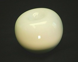 Vintage 1980 Signed Studio Art Glass White Milk Glass Apple Fruit Paperweight - £39.21 GBP