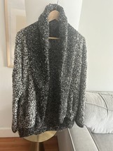 Open Front Oversized Pocket Chunky Slouchy Wool Blend Open Cardigan Size XL - $29.00