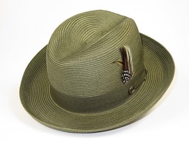 Men Bruno Capelo Summer Spring Soft Straw Style Hat Godfather GF206 Olive Green - £33.74 GBP