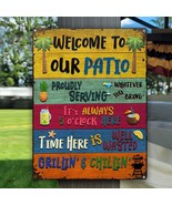 Welcome Patio Sign By Wander Prints - Classic Metal Signs - Birthday Gif... - €32,93 EUR
