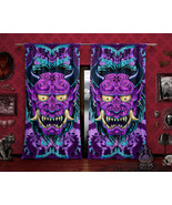 Pastel Goth Oni Curtains, Goth Neon Japanese Demon Window Drapes, Sheer ... - £130.70 GBP