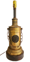 1960s MCM Table Lamp Brass Nautical Industrial Internal Light Mid Centur... - €130,05 EUR
