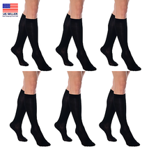 Women&#39;s Knee High Socks 6 Pairs Combed Cotton Over The Calf Long Socks - £15.93 GBP+