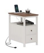 White End Table w/ Charging &amp; USB Ports - $220.03 CAD