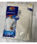 Men&#39;s Fruit of The Loom Thermal Crew Shirt Top Size Large Stretchy Soft - €11,90 EUR