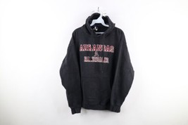 Vintage Mens Large Distressed Spell Out University of Arkansas Hoodie Sweatshirt - £39.86 GBP