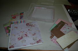 Lot of Scrapbooking Scrap Paper WIth Plast Storage Box Tote Iris Snaptop - £23.59 GBP