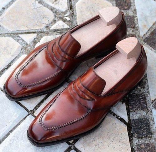 NEW Handmade Mens brown leather Shoes moccasins, Men formal shoes, Men dress sho