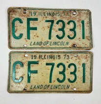 1973 Illinois Vehicle License Plate Matching Set CF 7331 - $522.11 MXN