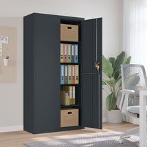 File Cabinet Anthracite 90x40x180 cm Steel - £162.05 GBP