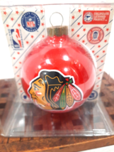 Chicago Blackhawks  NHL Glass Christmas Ball Ornament Sports Collector S... - £5.31 GBP