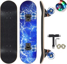 Gieeu Skateboards With Colorful Flashing Wheels For Beginners, Kids, Tee... - $64.93