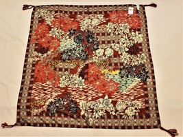 Johnny Was 100% Silk Ikat Patch Tasseled Scarf/Shawl Multicolor Floral - £62.88 GBP