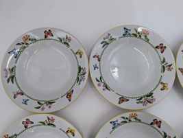 6 EVERYDAY GIBSON Rimmed Soup Bowls With Flower and Butterfly Design image 2