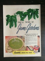 Vintage 1950 Campbell&#39;s Green Pea Soup Full Page Original Ad 1221 - $6.64