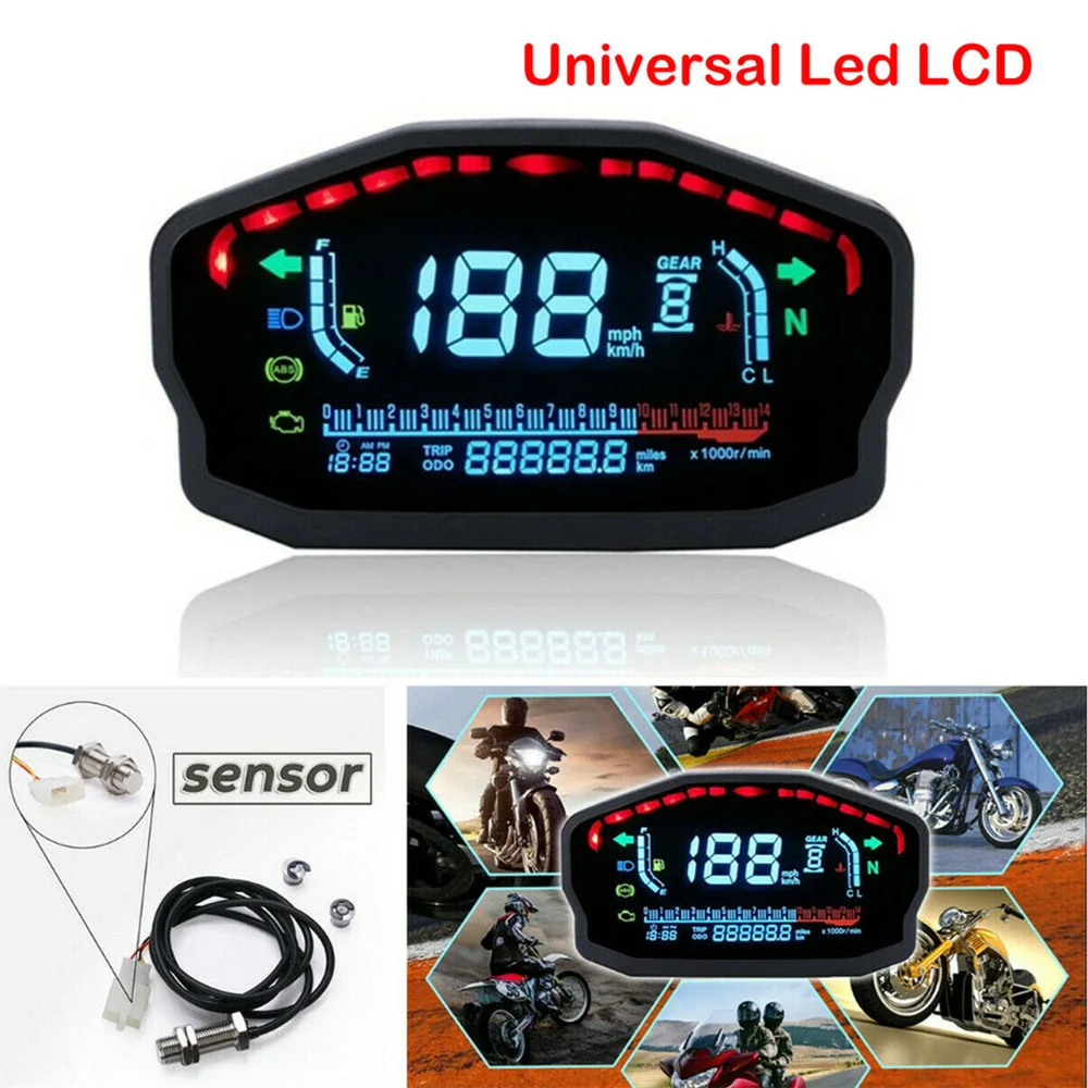 Universal LED LCD Speedometer Digital Backlight Odometer For 2,4 Cylinders Mot - £40.02 GBP
