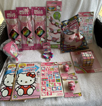 Hello Kitty Goodie Bag Glo Necklaces Bracelet Stickers Erasers Coloring Book + - £31.96 GBP