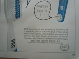 Pro-Phy-Lac-Tac Brush Co. Toothbrush Print Magazine Advertisements 1966 - $3.99