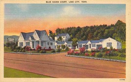 Blue Haven Court Motel US 25 W Lake City Tennessee linen postcard - £5.34 GBP