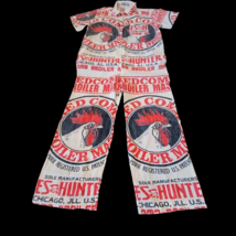 Coveralls Flour Sack Chicken Rooster Hippie Overalls Cottage Core Boho O... - $117.81