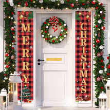 Christmas Decorations Merry Christmas Banner Decor Porch Sign, Christmas... - $14.24