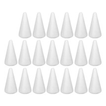 Foam Cones For Diy Arts And Crafts (2.08 X 3.7In, 20 Pack), White Polystyrene Ch - £20.39 GBP