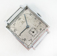 Rare Vintage Men&#39;s Flag Extra Art Deco Stainless Steel Watch - Parts Or ... - $49.49