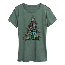 Women&#39;s Book Christmas Tree Graphic Tee, Girl&#39;s, Size: XXL, Green - $12.99