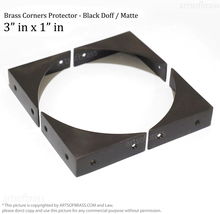 3&quot;x 1&quot; Brass Corner Trunk Black Doff Finishing | Old Brass Table Cabinet Guard - £25.57 GBP+