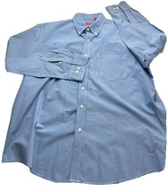 Izod Men Shirt Long Sleeve Button Up Blue Plaid 100% Cotton XL Excellent! - £5.44 GBP