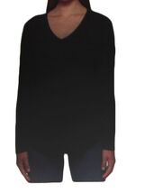 Women Top Calvin Klein Black Knit Long Sleeve Waffle Top Size Small - $268.23 MXN