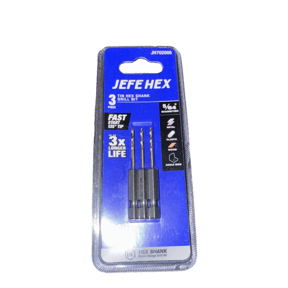 Jefe Jex 5/64&quot; Diameter Tin Hex Shank Drill Bit 3 Pack - $3.57