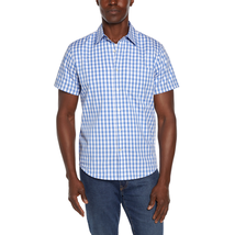 Gap Men&#39;s Short Sleeve Poplin Shirt Spread Collar Curved Hem Regular Fit - $8.71+